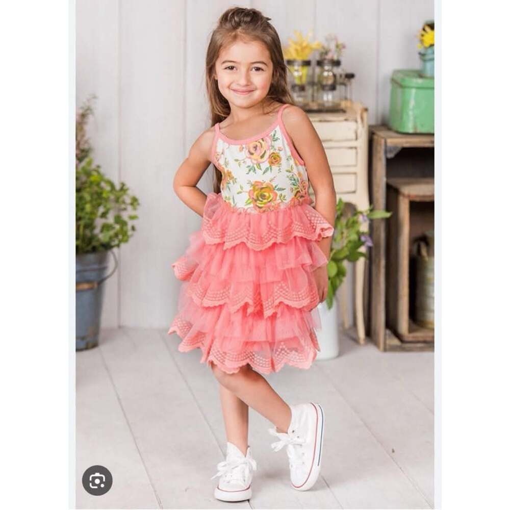 Matilda Jane Girls Dress Size 10 Peach Floral